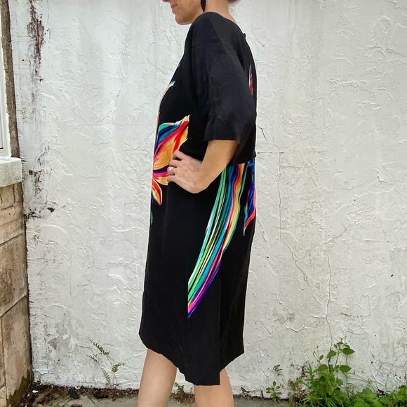 Ruth Chagnon of Delray Beach Resort Wear Silk Abstract Print Midi Caftan Dress! - Picture 4 of 7